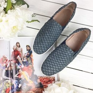 Joie Snake Embossed Leather Slip On Sneakers 41